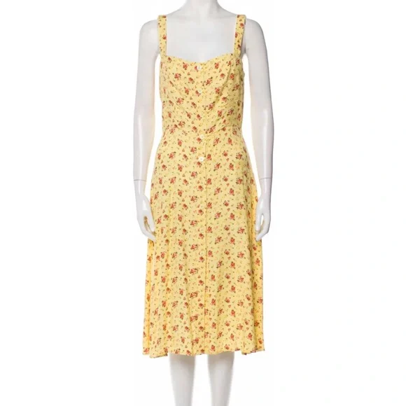 REFORMATION | Floral Midi Dress Sz 4 - Picture 4 of 13